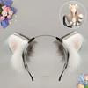 Set Bandă cu Urechi de Pisică din Blană Artificială și Coadă Handmade Accesoriu Costum Animal Kawaii Cosplay Convenție Anime