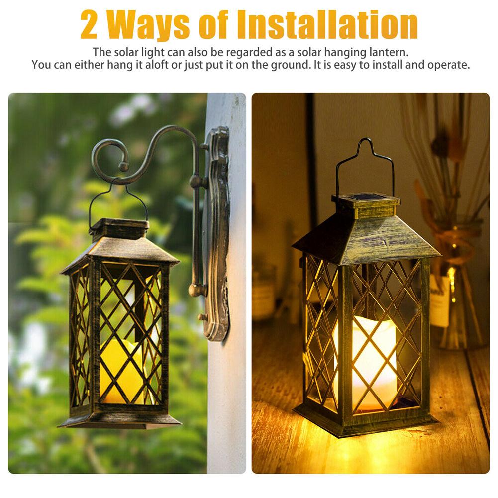 Led Solar Hanging Lantern Light Outdoor Patio Garden Light Waterproof Lamp Decoration