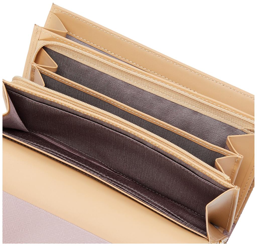 And Overlap Long Wallet Enamel Gloss Logo Embossed Brooch Included Gorgeous Card Storage Large Capacity PDLWDAT1 Pink [Pinky Diane] [General]