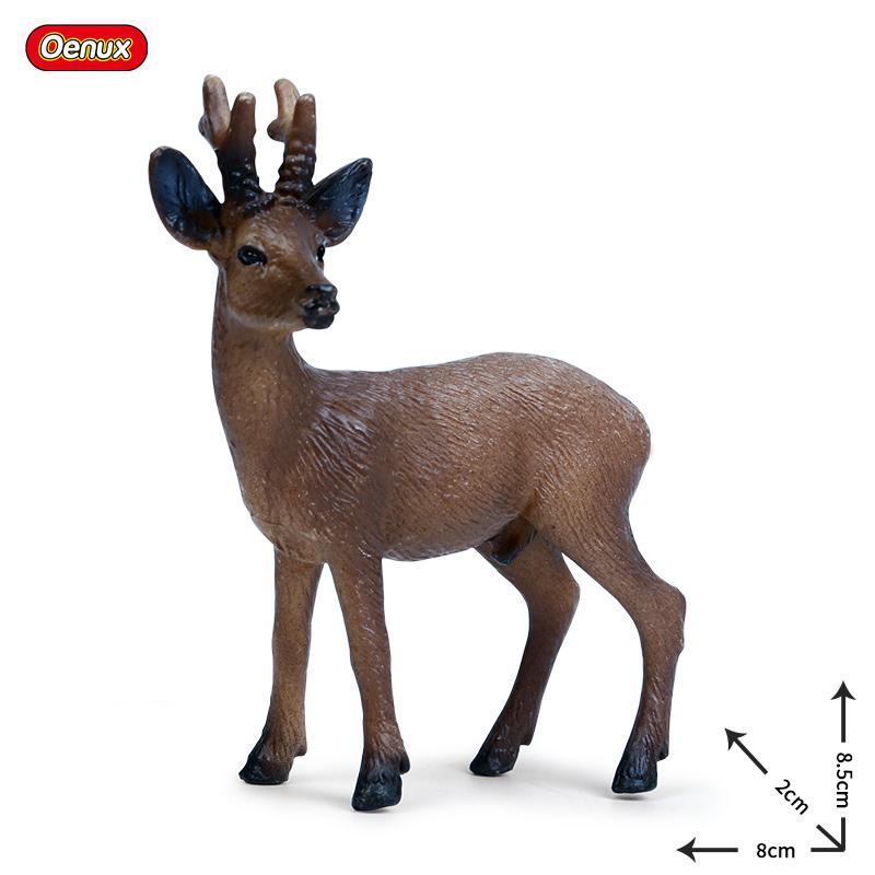 Oenux Mini Christmas Trees Cedar Woodland Animals Cake Toppers Accessory Fox Deer Rabbit Squirrel Antelope Model Decor Kids Toy