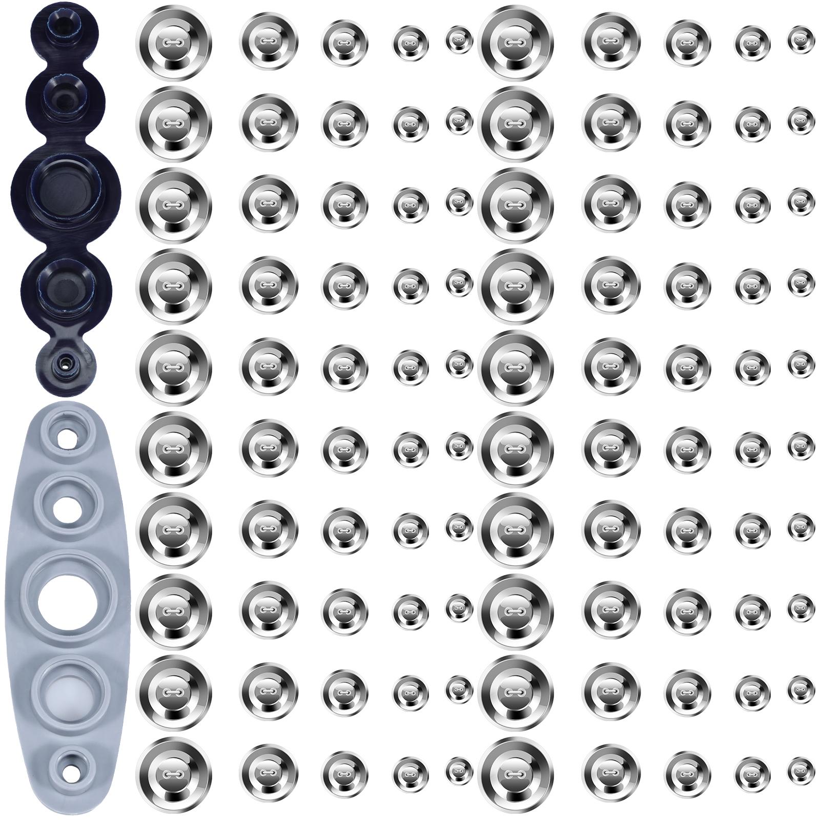 

100Pcs Cover Button Kit 5Different Size Cover Buttons with 5in1 Button Tool Aluminum Alloy Button Craft Kit DIY Covered Buttons