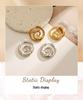 18K Gold Vacuum-Plated Stainless Steel Spiral Earrings - Classic European & American Style