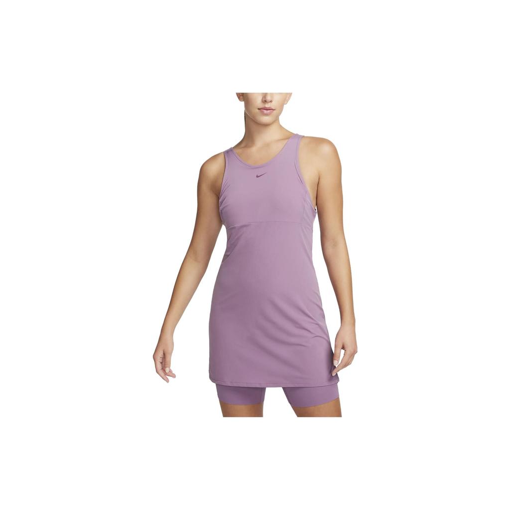 Nike Dri-FIT Bliss Training Dress Solid Color Midi Sleeveless Tank Women Dress Magenta DV9459-537