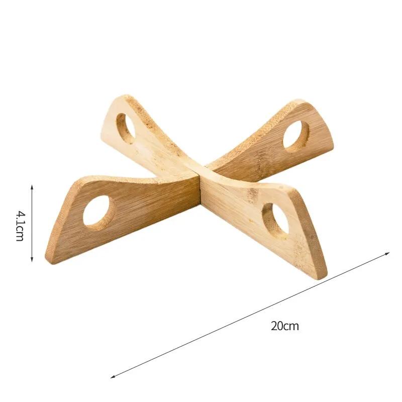Bamboo Insulated Rack Cross Cross Pot Rack Bamboo Wooden Insulated Dish Pad Pot Bottom Kitchen Pot Gifts Home Kitchen