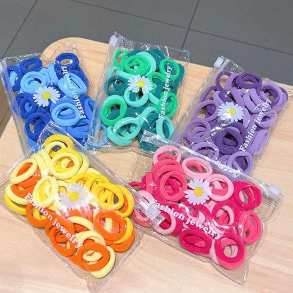 

Модные аксессуары Пухлые цветные резинки для волос Набор 50 шт. Бесшовные резинки для волос Yellow Line