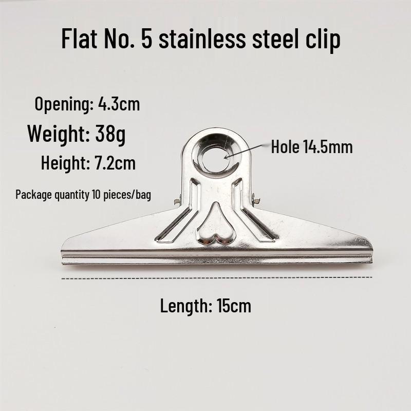 Stainless Steel Bill Clip for Office: Available In Extra Large, Large, Medium, Small Sizes for Finance, Iron Receipts, and Stationery Supplies.