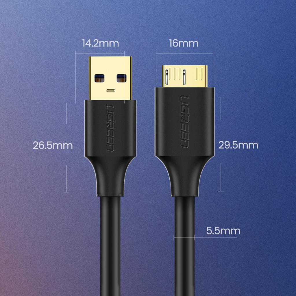 Ugreen US130 High-Speed USB-A 3.0 to Micro USB-B Cable, 2m Black