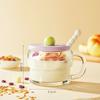Breakfast Cup with Lid Spoon Milk Cup Handle Oat Cup Transparent Cup Glass Milk Yogurt Cup for Kitchen Bowl Portable Cereal Jar