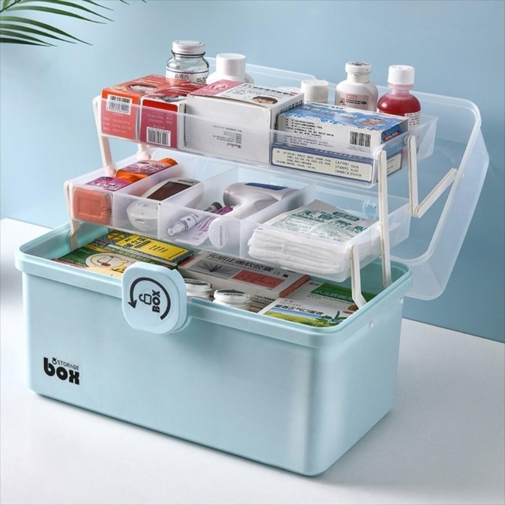 Large Capacity Medicine Kit Organizer Storage Box Dust-proof Multi Layer Medicine Cabinet Classification Pill Box Emergency Box