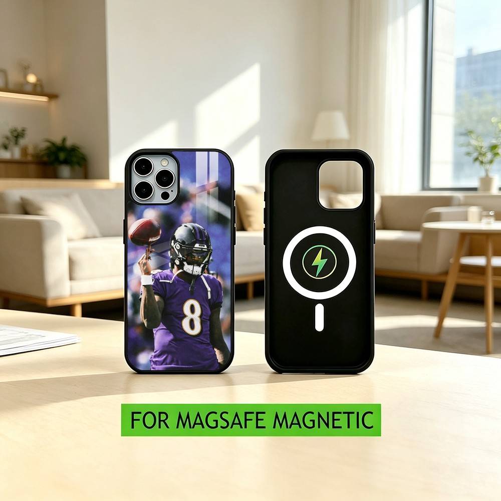 Lamar Jackson American Football 8 Phone Case For iPhone17,16,15,14,13,12,11 Plus,Pro Magnetic with Magsafe Wireless Charging iPhone17Promax