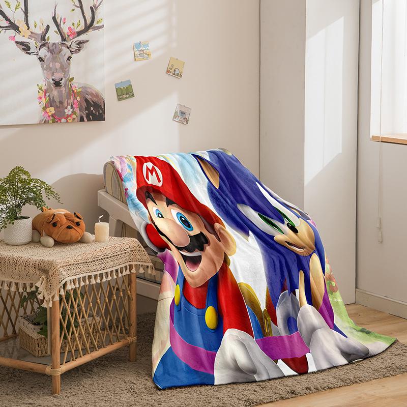 Riman Sonic Series Flannel Fleece Blanket 3D Printed Sofa Blanket Thickened Blanket