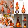 Cozy Harvest Festival Decorative Thanksgiving Gnome Figurine With Light Up Features