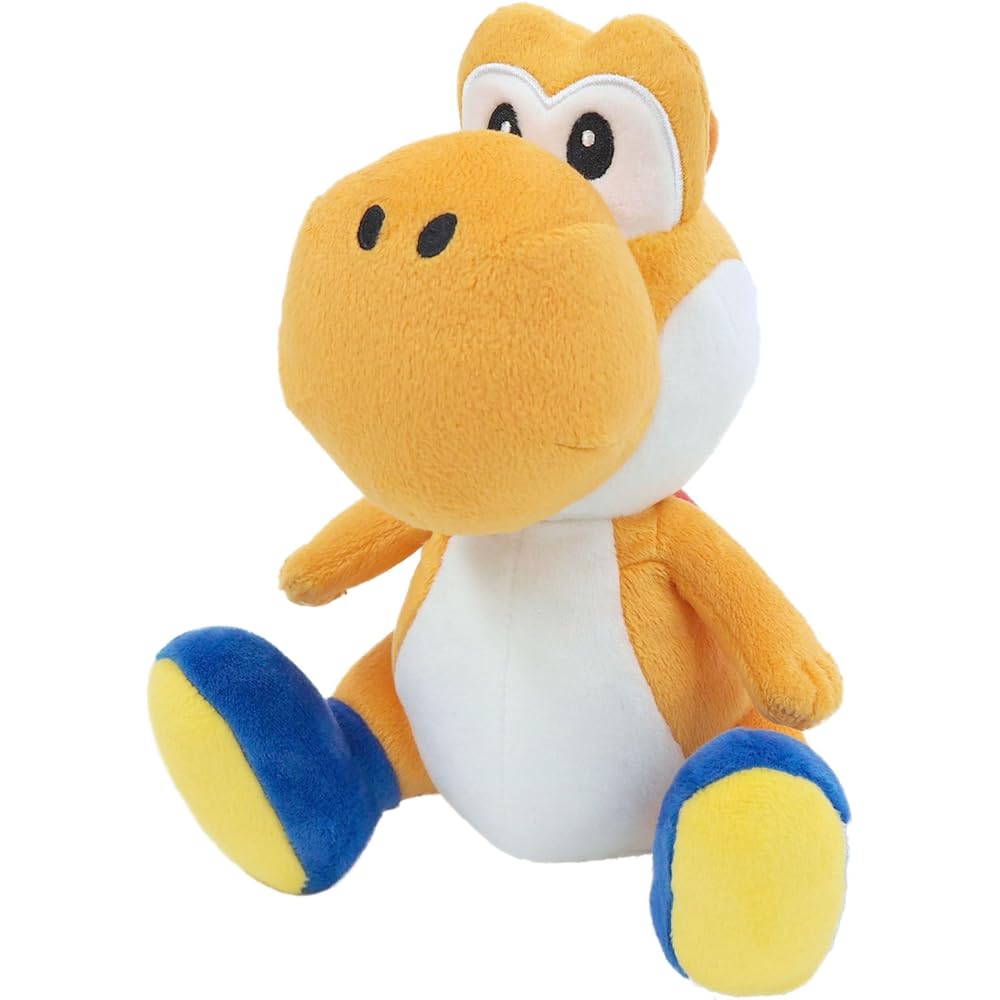 Sanei Boeki Super Mario All Star Collection Orange Yoshi Plush Toy 20cm