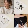 Black White Cat Brooches Enamel Scarf Adjuster Fashion Clothing Fixing Pins  For Men Women