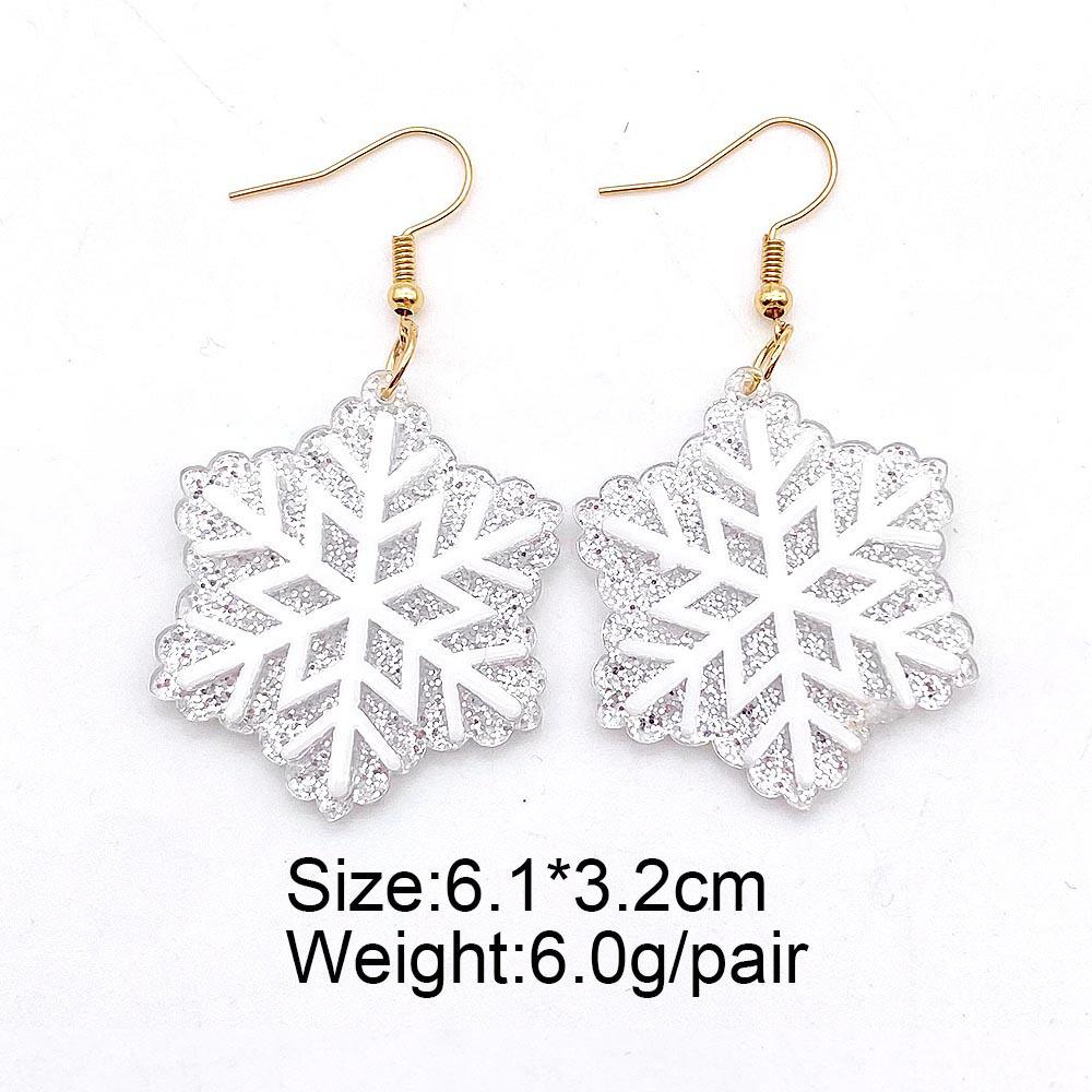 Acrylic Santa Claus & Snowflake Bell Christmas Earrings - European & American Style