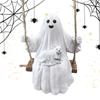 Handmade Halloween Cute Ghost Dog Ornament Resin Ghost Walking Dog Sculpture  Holiday Gift