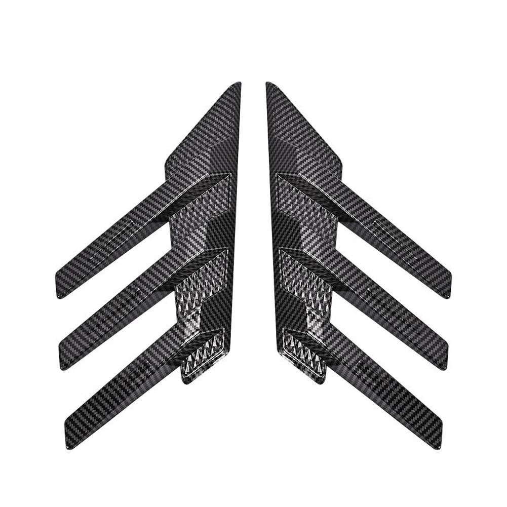 Universal 2Pcs Car Side Spoiler Splitter Trim Rear Windshield Sticker Triangle General Window Louvers Exterior Decorative