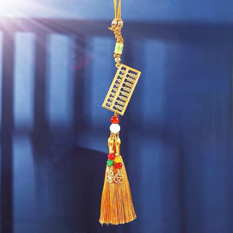 Imitation Brass Ruyi Ping An Pixiu Rearview Mirror Tassel Ornament