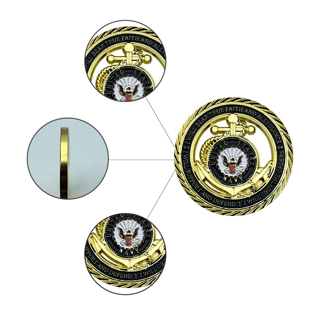 US Military Gold Coin Commemorative Coin Faith Commemorative Hollow Medal Gold Plated Badge Collection Gift Business Gift