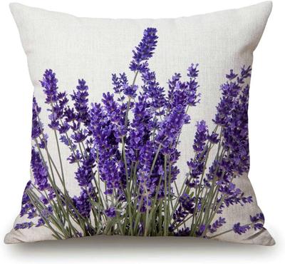 Lavender Flowers DoubleSided Pillow Case Floral Print Decorative Cushion Cover Print Home Decor for Couch Bed Sofa Patio