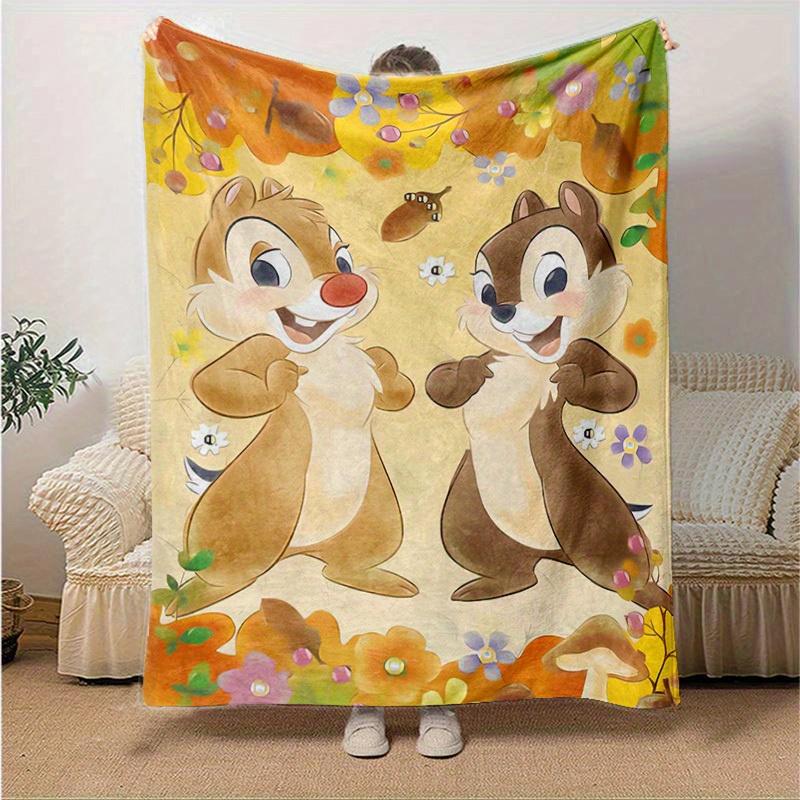 

1pc, Cute Chip and Dale Autumn Theme Blanket, Seasonal Decorative Throw for Home, Soft Flannel Throw Blanket, Versatile & Cozy for Bedroom, Living Roo 130x150cm