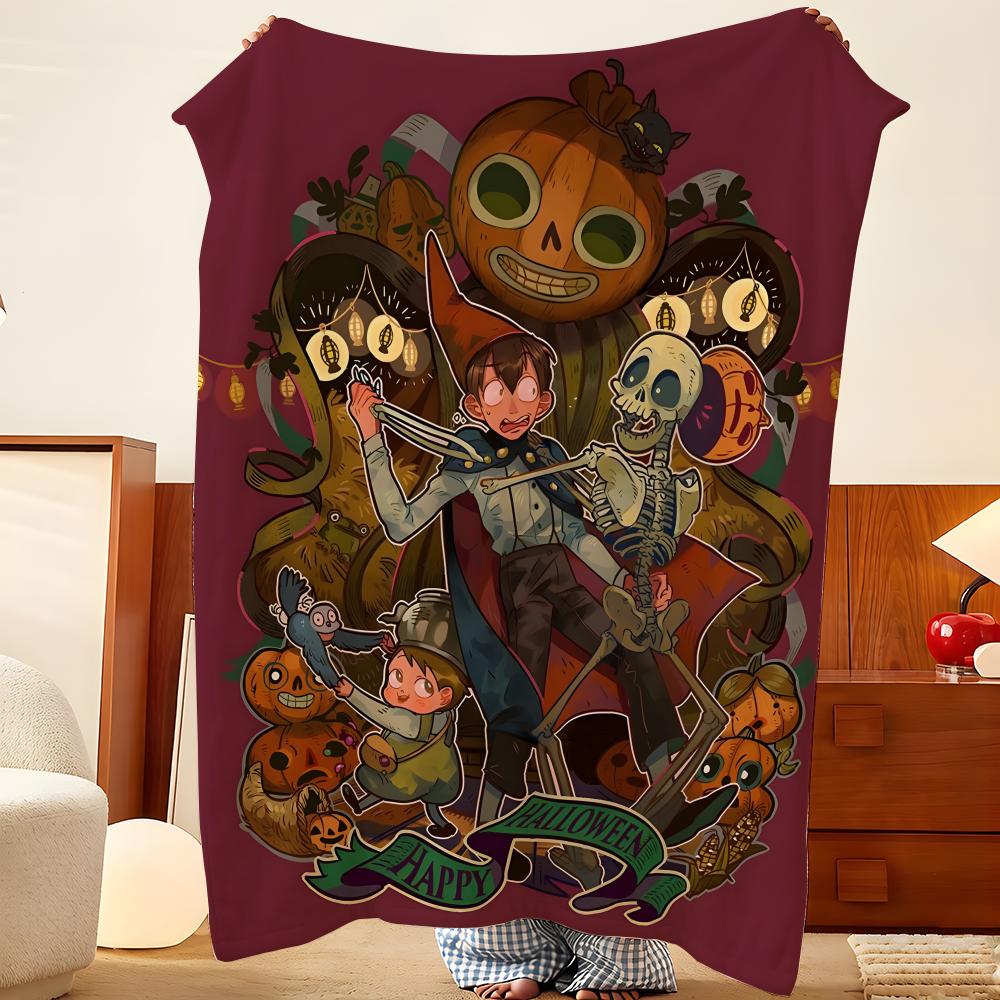 Animation Over The Garden W-Wall Throw Flannel Throw Blanket, Lightweight Cozy, Durable Washable Cute Cool