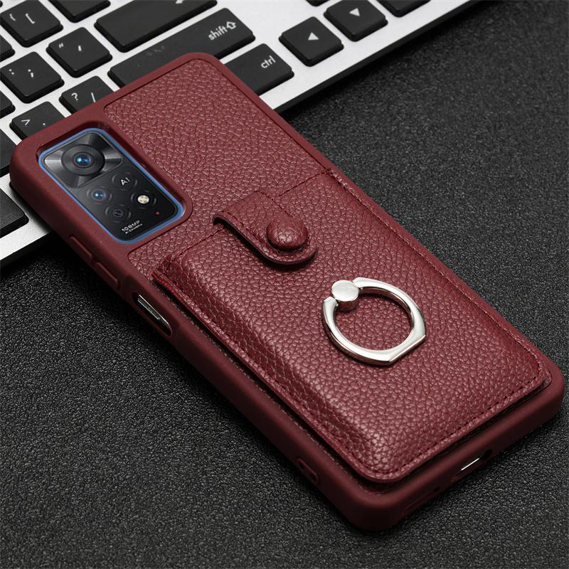 Luxury Leather Wallet Phone Case For Xiaomi Redmi Note 11 11S 4G Card Slot Ring Holder Cover For Redmy Note11 Note 11E Pro 11Pro