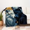 1Pc Wolf Moon Print Flannel Blanket, High quality Comfortable for All Seasons, Home Decor, Warmth and Comfort, Perfect for Christmas Gifts13