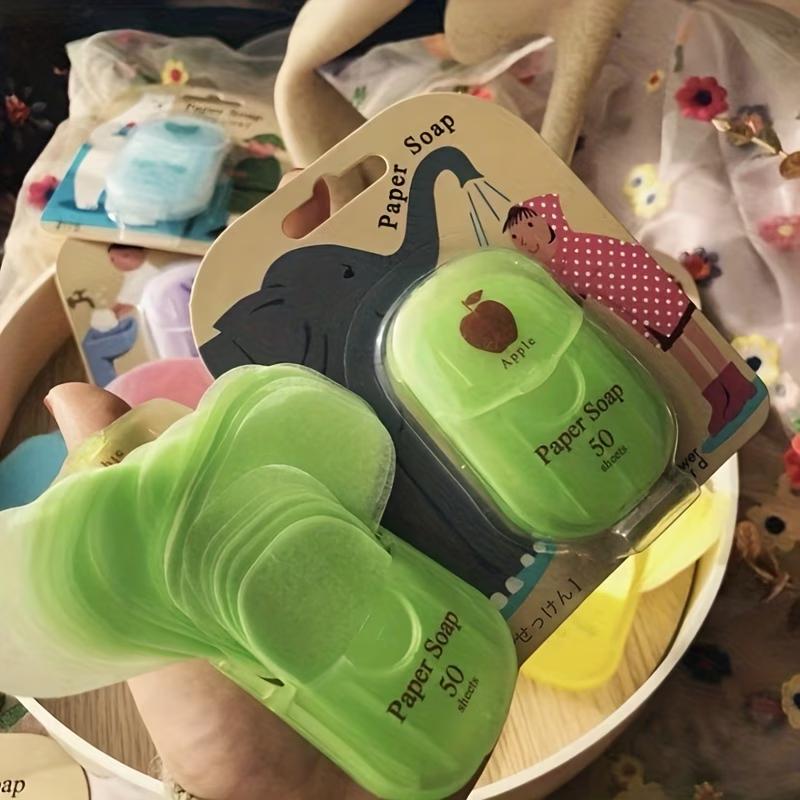 50Pcs Lavender Portable Soap Sheets, Glycerin Disposable Soap Paper for Travel Camping Outdoor