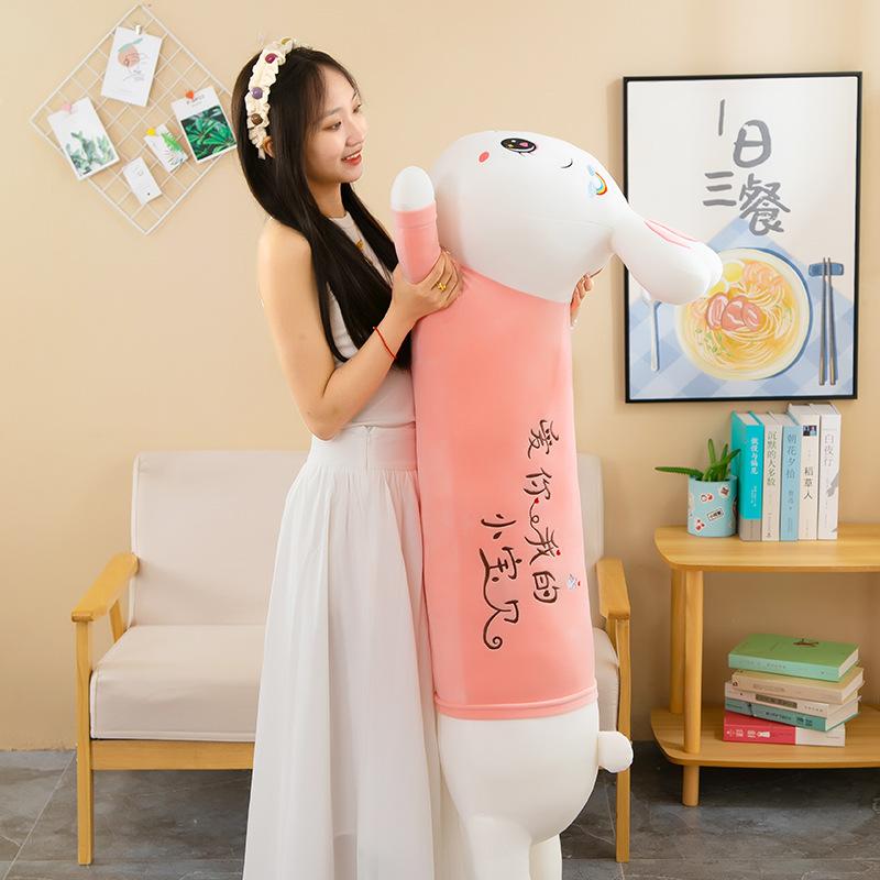 Party Style Rainbow Rabbit Plush Toy Doll Girl Sleeping Throw Pillow Bed Leg Long Pillow Cute Birthday Gift