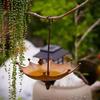 Umbrella Shaped Hanging Bird Feeder Tray with Hooks Creative Metal Umbrella Bird Feeder Multi-Purpose for Outdoor Decoration