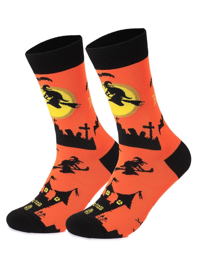 Original Halloween Warm Deodorant Mid-Calf Socks for Men and Women, Plus Size, Sweat-Absorbing.