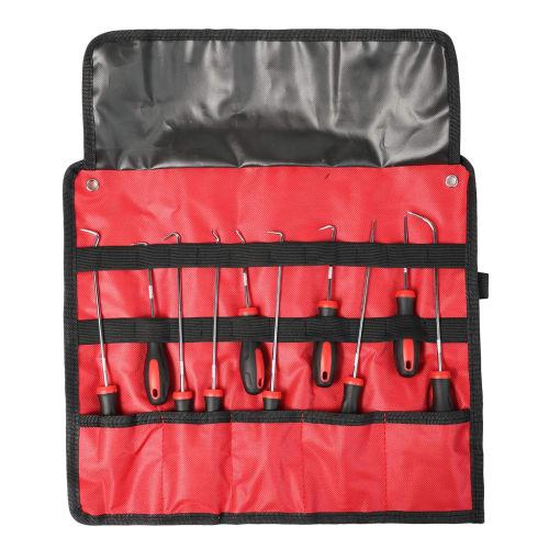 Picking Tool, Pick Tool, Pickup Tool, Precision Hook Set, 10-Piece Set with Storage Pocket, Easy to Carry, Long + Short Pick & Hook Tool, Oil Seal Rem