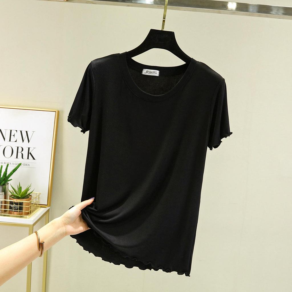 Women's Slim Fit Summer Ice Silk Short Sleeve Top