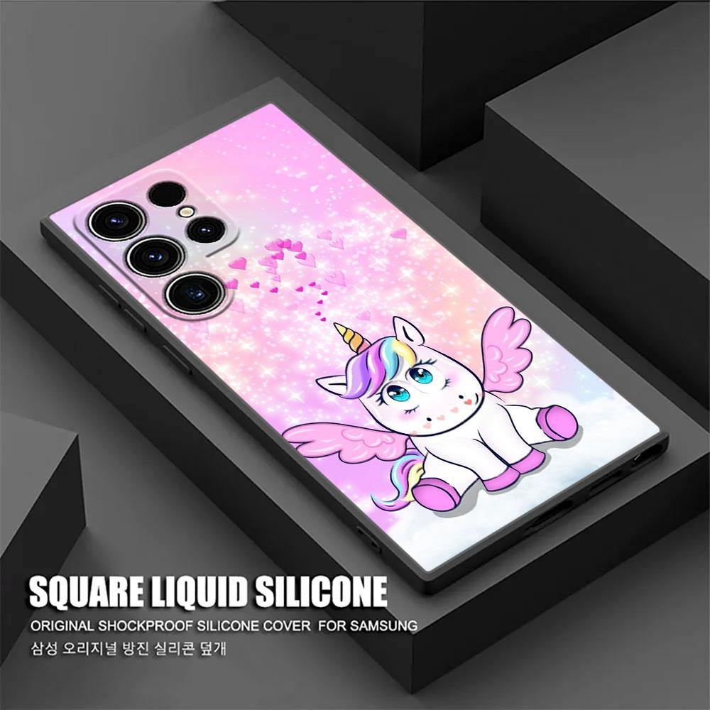 Cute Rainbow Unicorn S26Ultra Case For Samsung Galaxy S26 S25 S24 S23 S20 S21 FE S22 Ultra S25 Plus 5G Cases Soft Phone Cover
