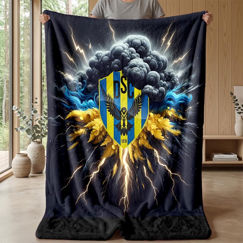 Duhok Sport Club Theme Blanket Soft Flannel Blanket Plush Throw Blanket Cozy Sofa Bed Blanket for Home Decor