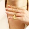 18K Gold Titanium Seashell Necklace - Ocean Life Series Clavicle Chain Pendant