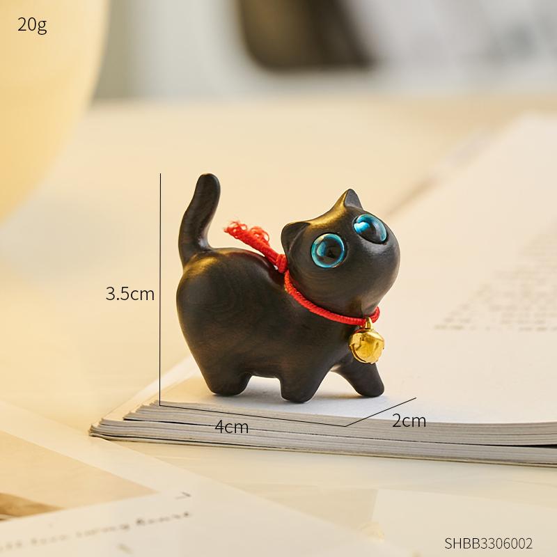 Creative Gift Office Desk Sculpture Decorative Figurines Home Accessories  Home Kawaii Wood Cat Statue Mini Desktop Decoration