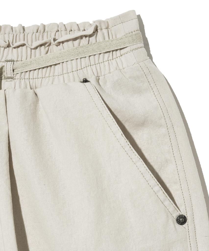 DIAMOND LAYLA Linen Cotton Waist Band Wide Pants P17
