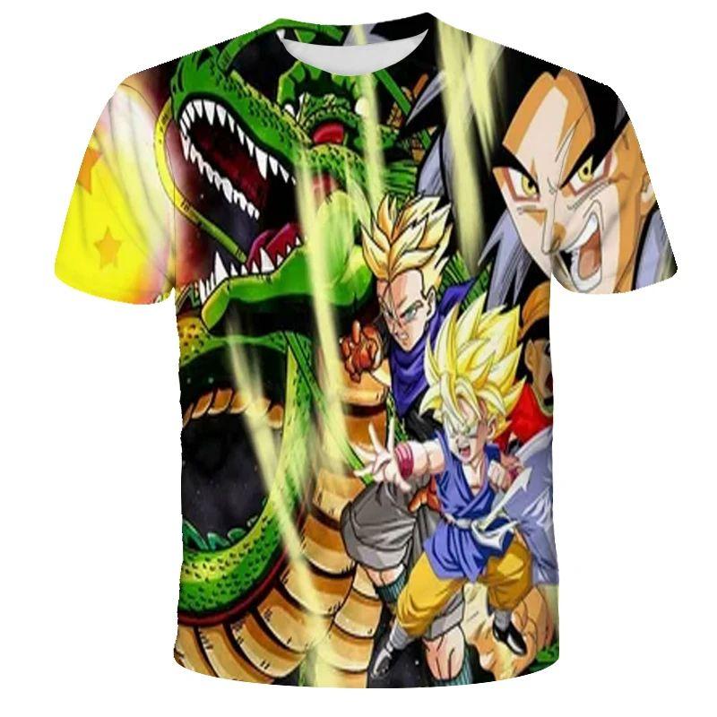 2026 Men's Dragon Ball T-shirt for Adult Summer Short Sleeved Children's Cartoon T-shirt for Boys