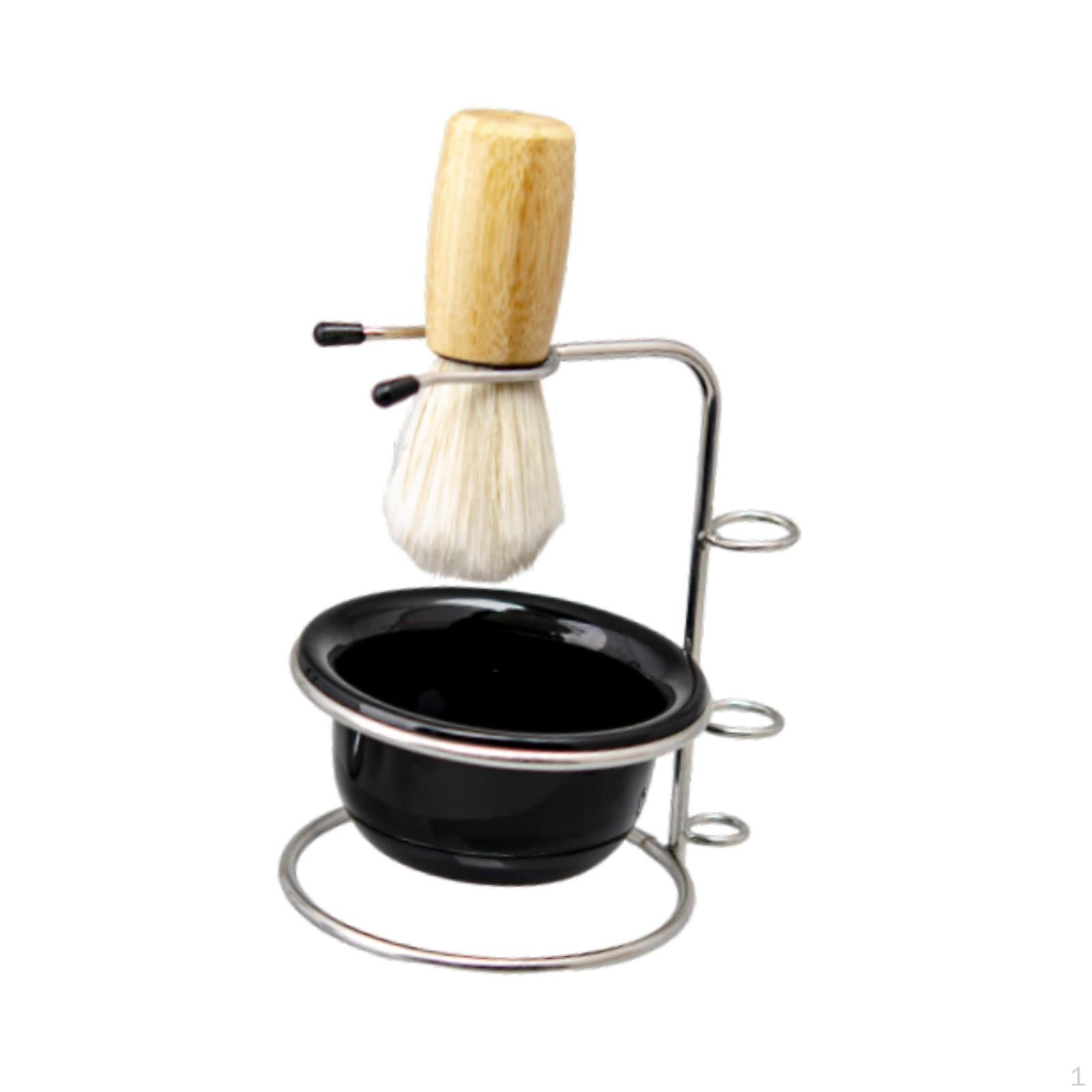 

Набор для бритья из 3 предметов Металлическая подставка Эргономичный Портативный Ванная комната с чашей и подставкой Набор для