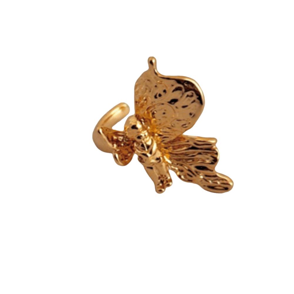 Retro Irregular Ring Cute Opening Ring Creative Wing Ring  Decoration золотой