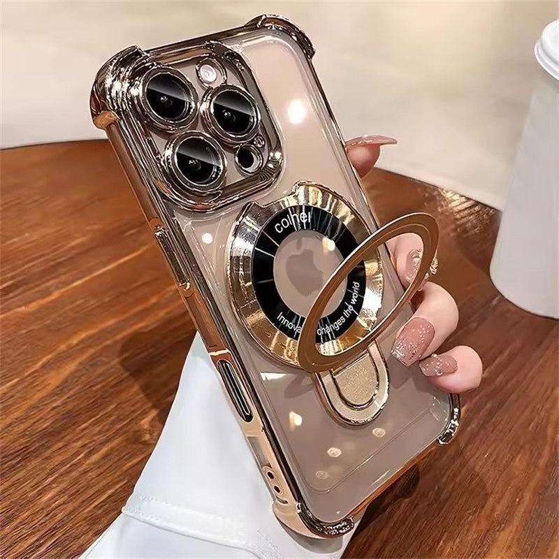 

Подставка Desert Gold Invisible Kickstand для чехла Magsafe для iPhone 16 15 14 13 12 11 Pro Max Plus Protector Wireless Charge Cover iPhone 15 Pro золотой