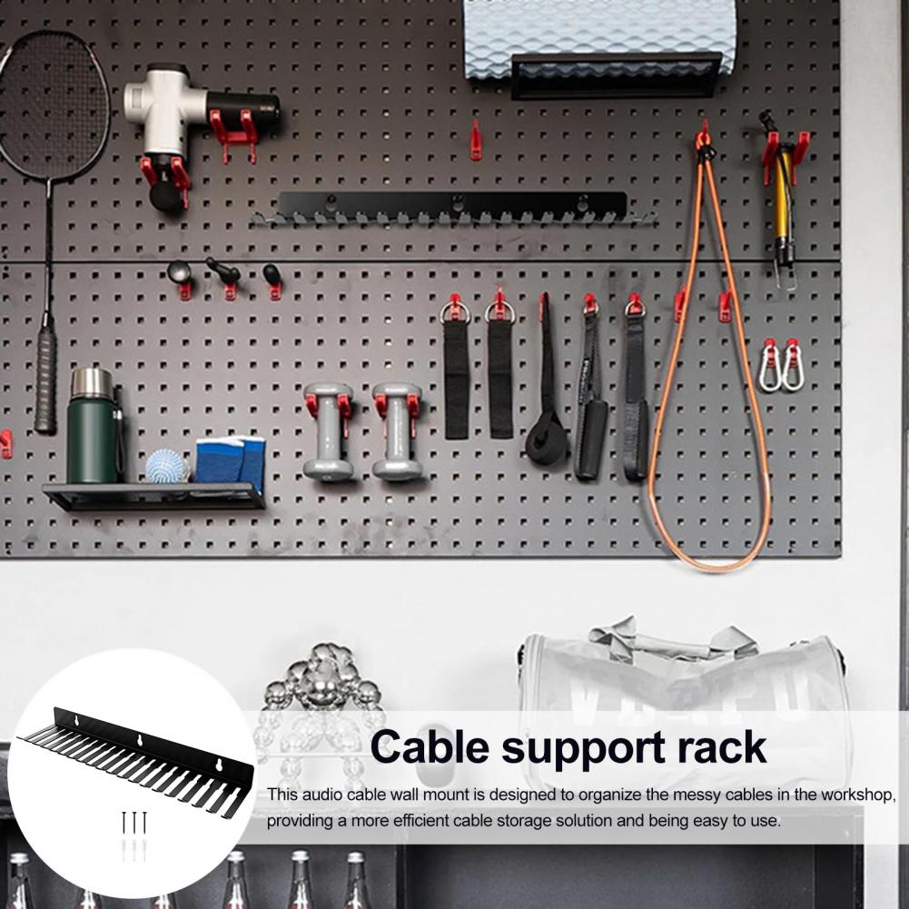 Wall-Mounted Cable Hanger Organizer 20 Slots Studio Storage Holder Cable Organizer for Guitar/Euro Rack/Computer Music Cables