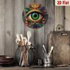 Colorful 2D Metal Eye Wall Art Sign, Ornate Round Hanging Plaque, Intricate Pattern Home Decor Gift