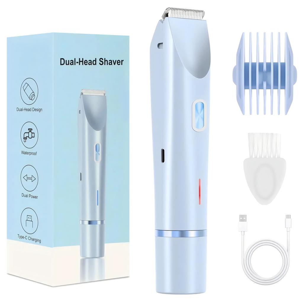 Rasoi Elettrici 2 In 1 per Donna Bikini Trimmer Rasoi per Viso Depilazione per Ascelle Gambe Lady Body Trimmer Impermeabile Indolore