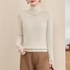 Elegant Knit Sweater for Middle-Aged Women - Autumn/Winter Solid Color Base Layer