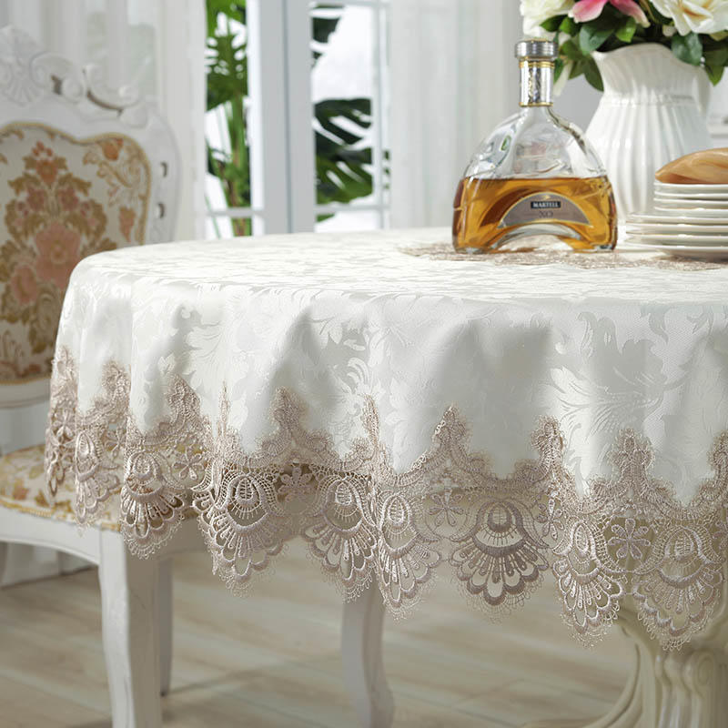 Style Round Tablecloth Elegant Crown Table Cover Kitchen Table Cover Kitchen Table Decorative Table Cover | Layer
