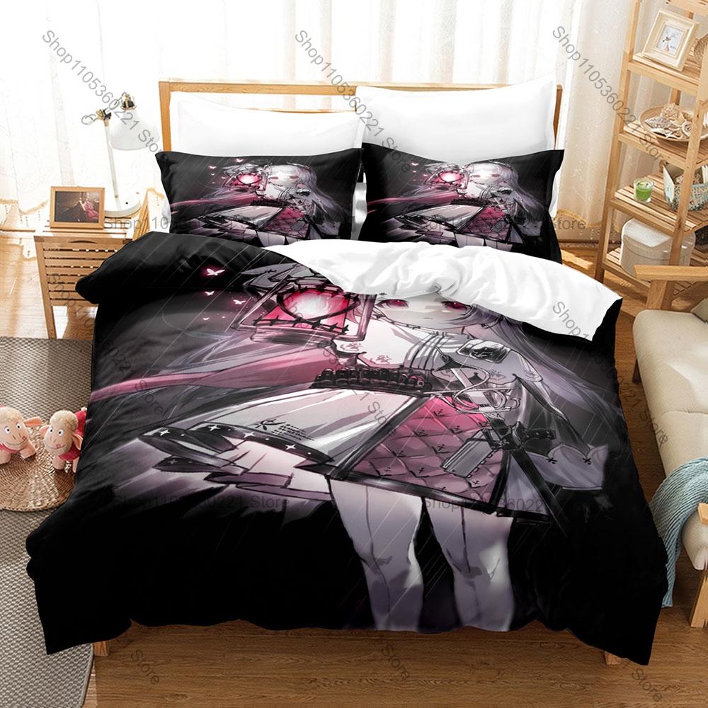 Cool Arknights Anime Game Duvet Cover + 2 Pillowcases 3D Operator Print Polyester Bedding Teen Gaming Bedroom Decor