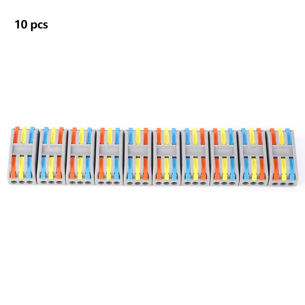 

10pcs PCT33 Fast Wiring Connector 3in 3out Electrical Cable Docking TerminalColorful